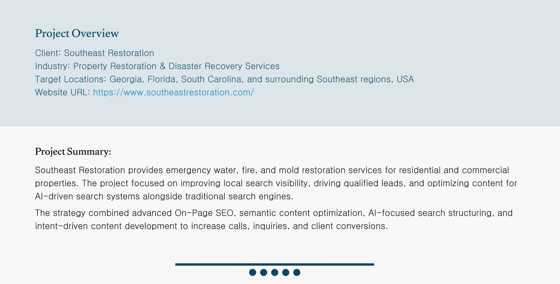 Restoration SEO Case Study | Page 1