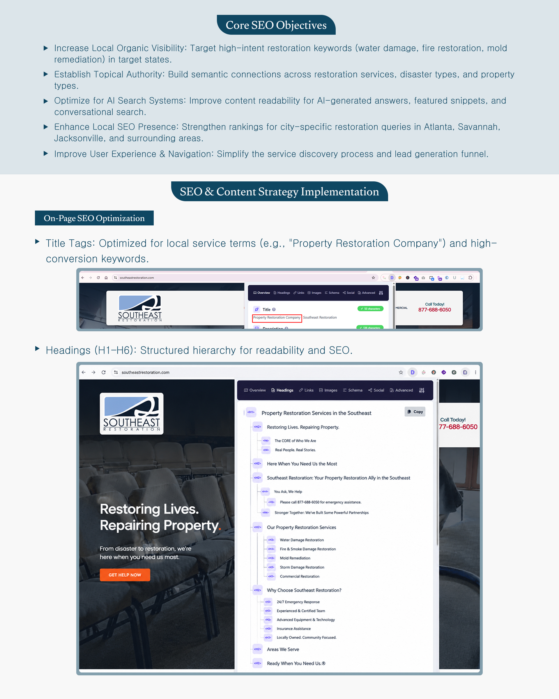 Restoration SEO Case Study | Page 2