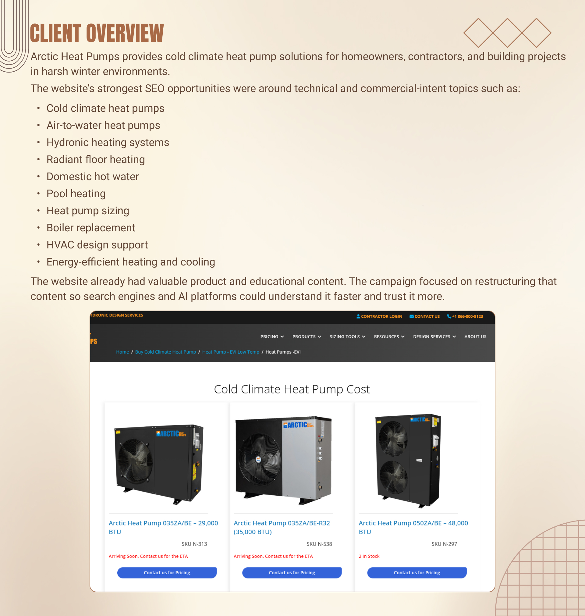 Arctic Heat Pumps SEO Case Study | Page 3