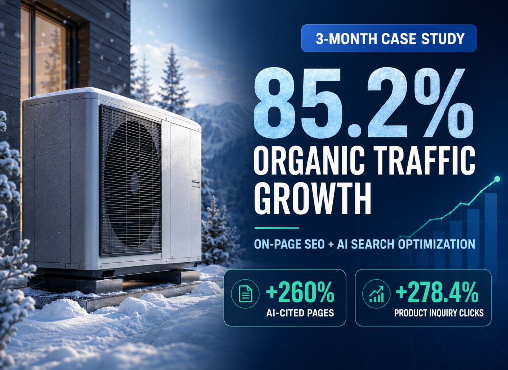 Arctic Heat Pumps SEO Case Study: 85.2% Organic Traffic Growth